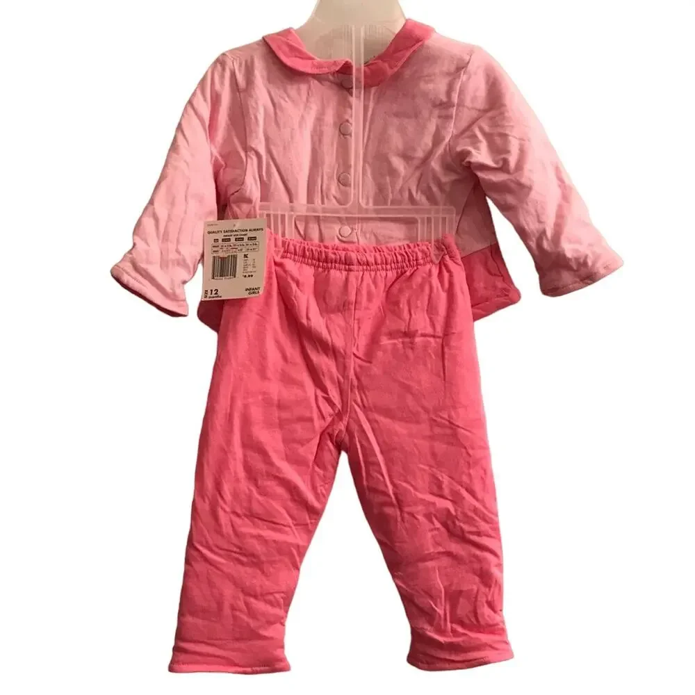 Basic Editions Pink Heart 2 piece Set Infant Girls 12 months